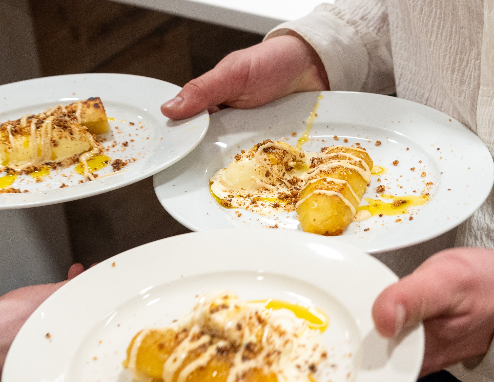 Plated dishes ready to serve