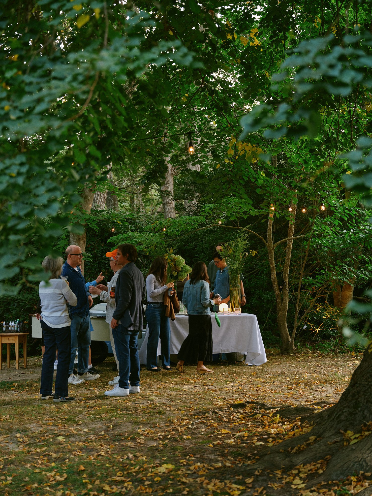 Friends gathered in the garden