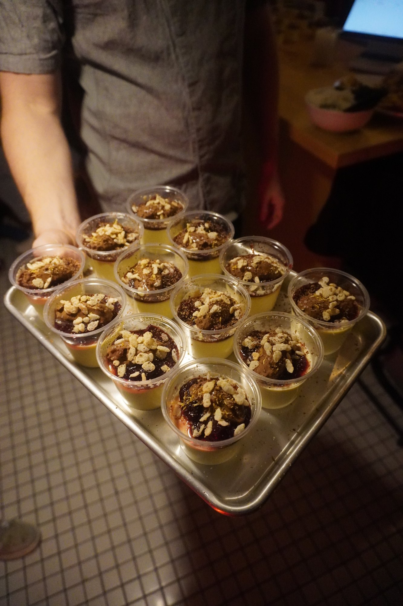 A tray of desserts ready to serve