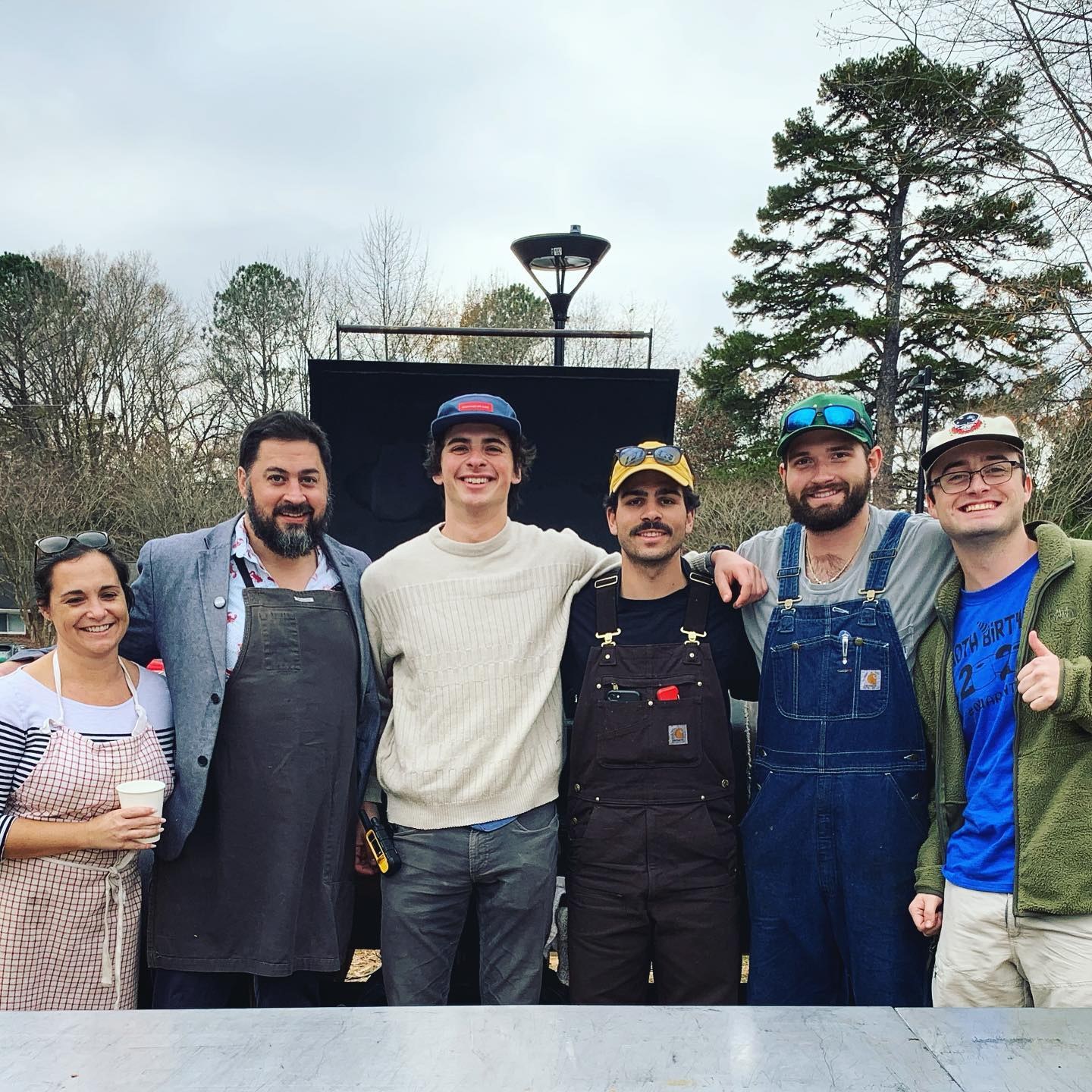 Eron with the food festival crew at Carrboro Town Commons