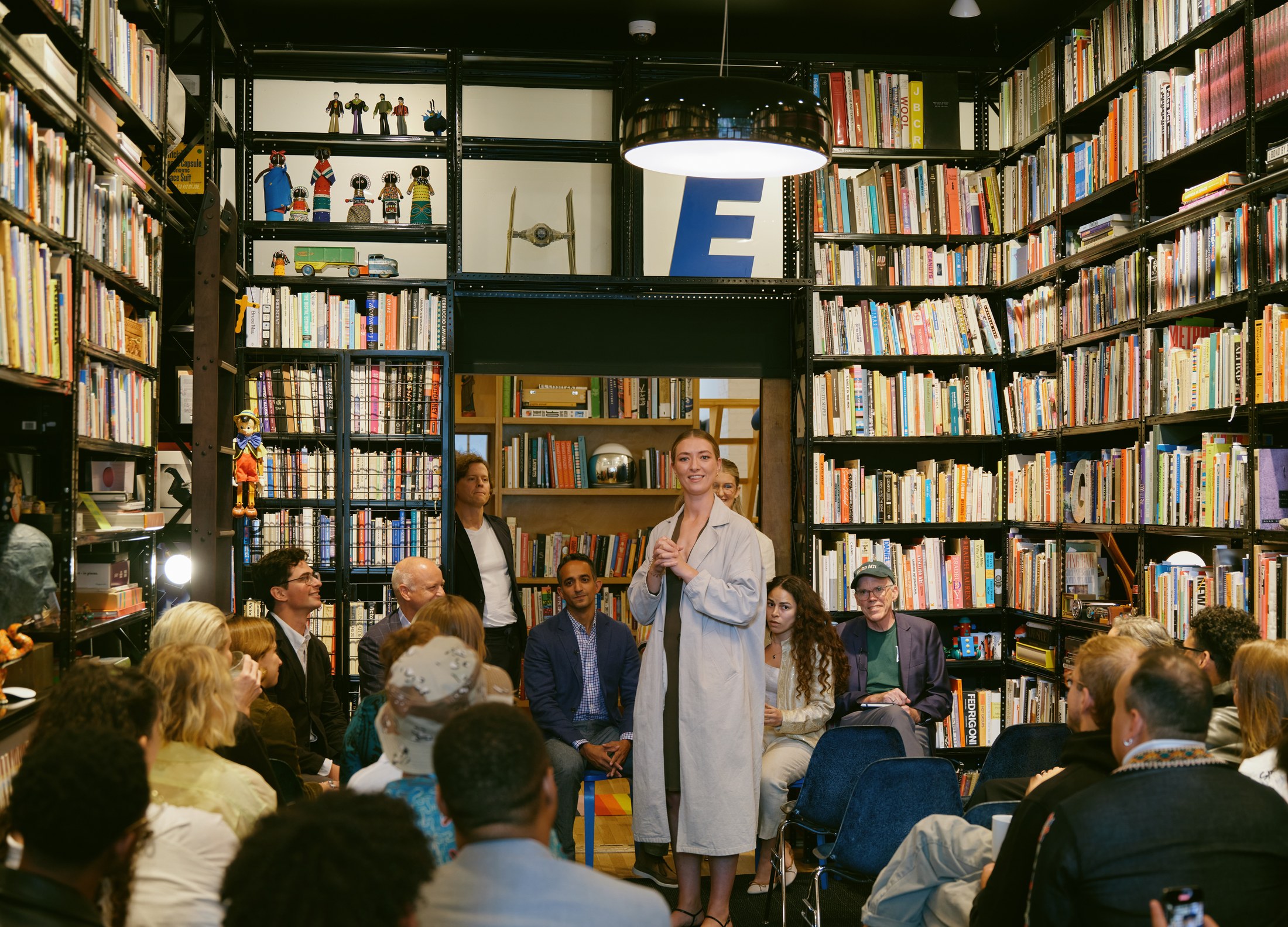 A speaker addressing the room during the climate salon
