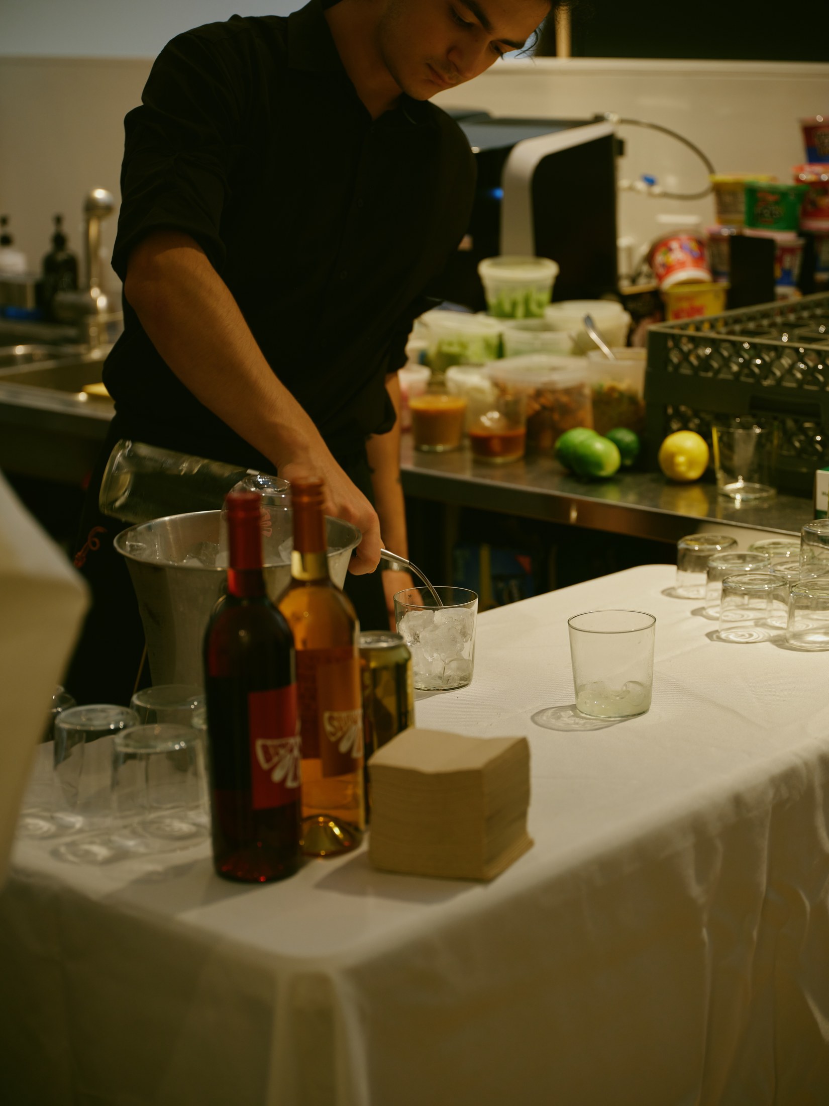 Drinks being prepared for guests at the salon